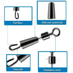 Ball Bearing Swivels – 30/50pc Solid Ring Connectors for Fishing Line