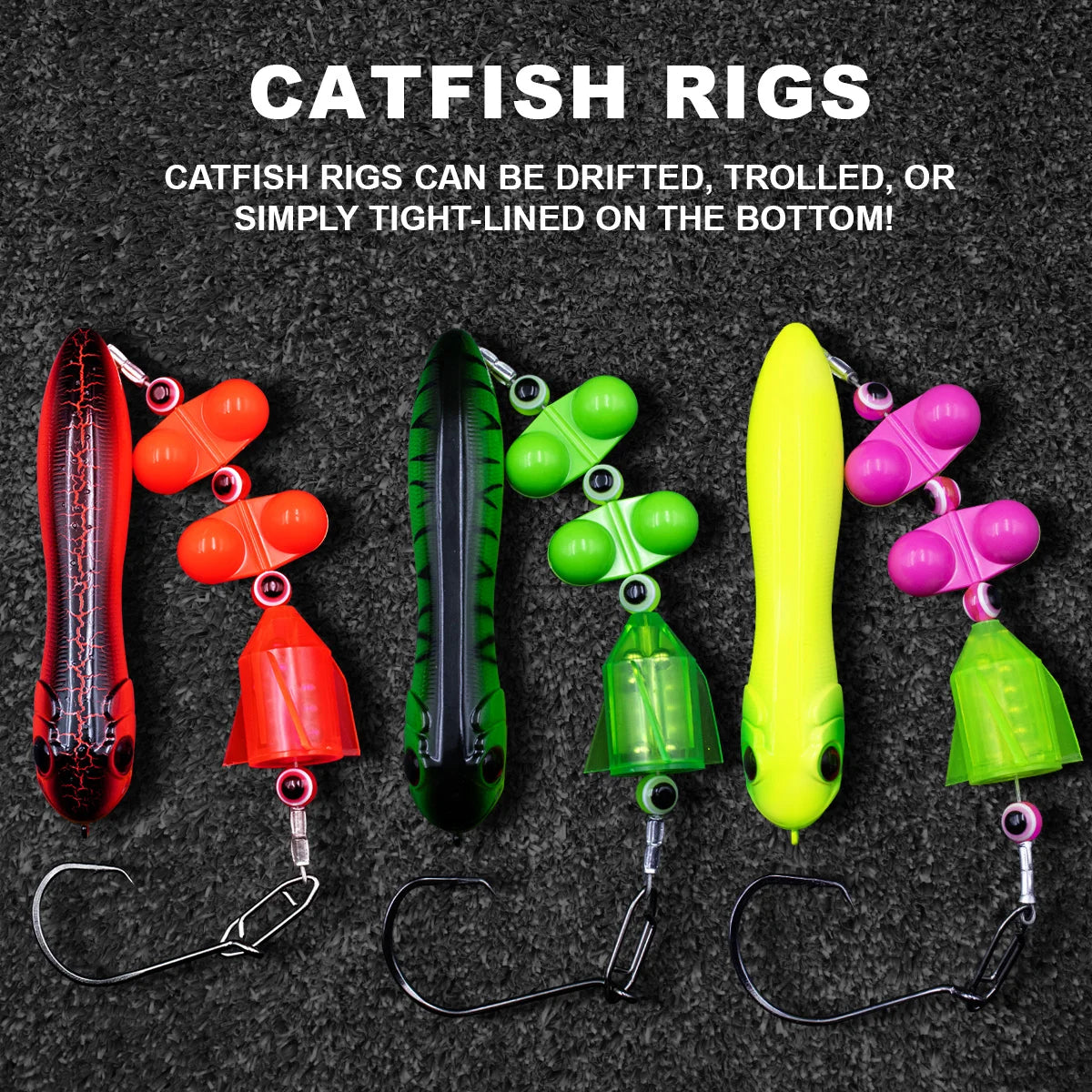 Nova Catfish Rigs – Pre-Tied Circle Hook Rigs with Float & Rattle Bead, 6/0-8/0
