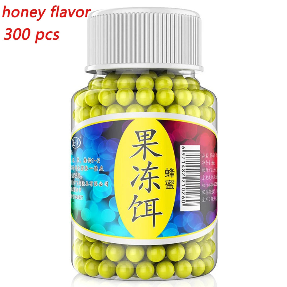Nova Carp Fishing Bait - 300pcs Soft Jelly Lure Pills with Honey Attractant Flavor, 0.22 Inch Fish Eggs Honey flavor 300PCS Nova Fishing & Outdoors