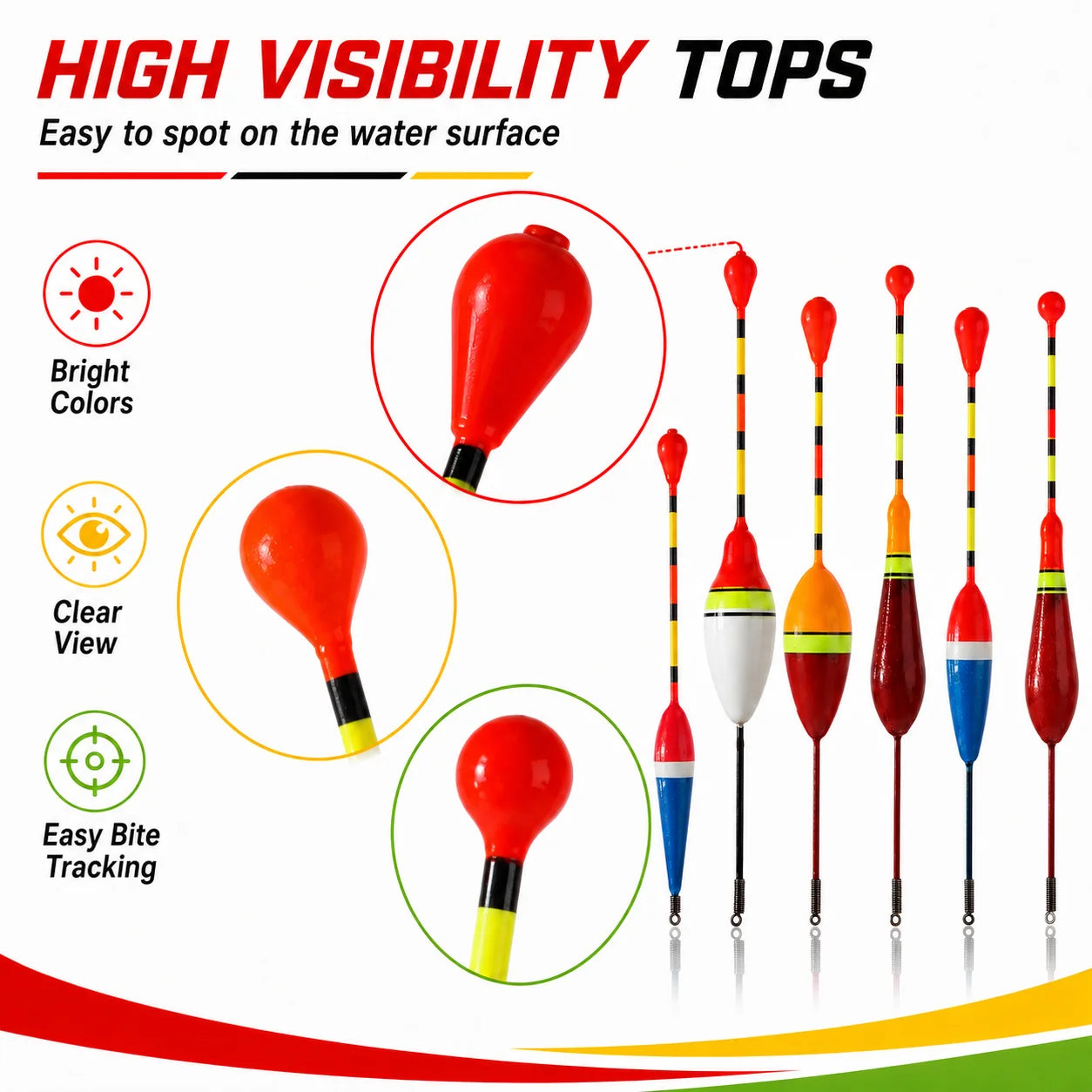 Assorted Fishing Floats Bobbers High Visibility Spring Bottom Bite Indicators for Freshwater Pond Lake River Fishing Tackle Kits Nova Fishing & Outdoors