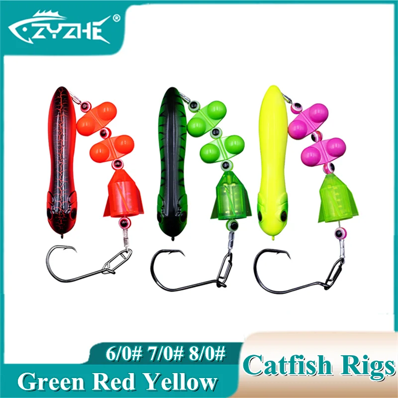 Nova Catfish Rigs – Pre-Tied Circle Hook Rigs with Float & Rattle Bead, 6/0-8/0