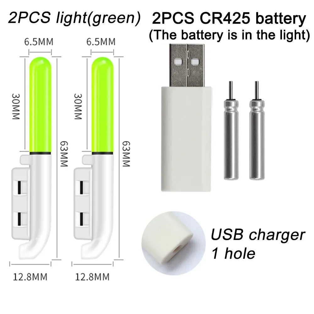 Nova Rechargeable Night Fishing Light – USB LED Rod Tip & Float Light, Waterproof Green CR425 charge 1 Nova Fishing & Outdoors