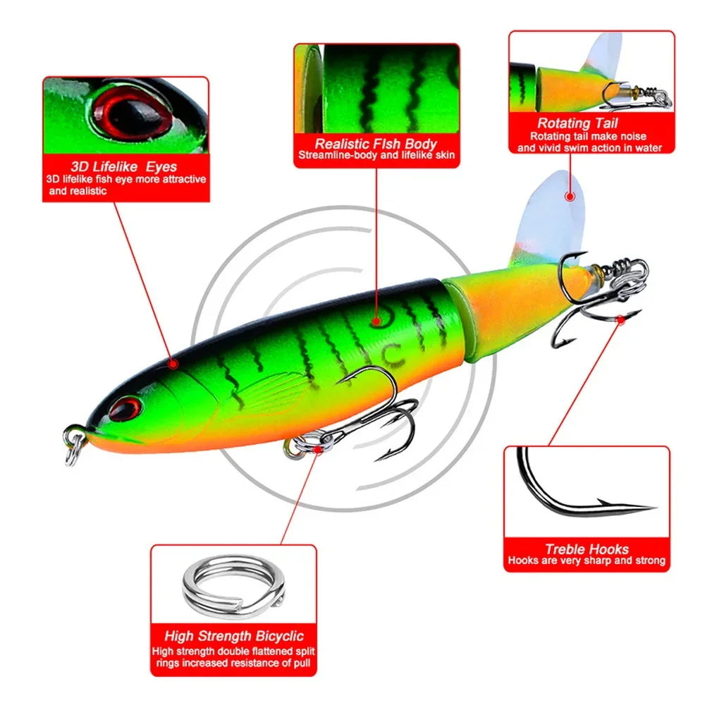 Topwater Propeller Rotating Tail Hard Bait Fishing Lure Nova Fishing & Outdoors
