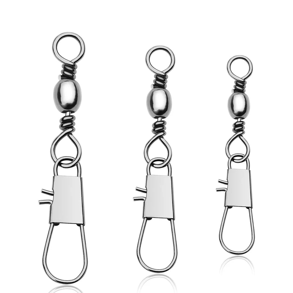 Nova Heavy-Duty Snap Swivels – Rolling Bearing Connectors for Big Lures (50/100pc)