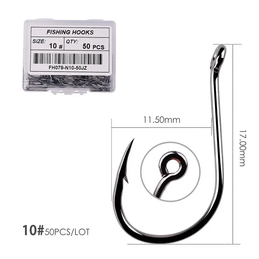 Nova Offset Circle Hooks – Sizes #1 to 5/0, Live Bait Fishing Hooks (20/50 Pack) Size 10 - 50pc Nova Fishing & Outdoors