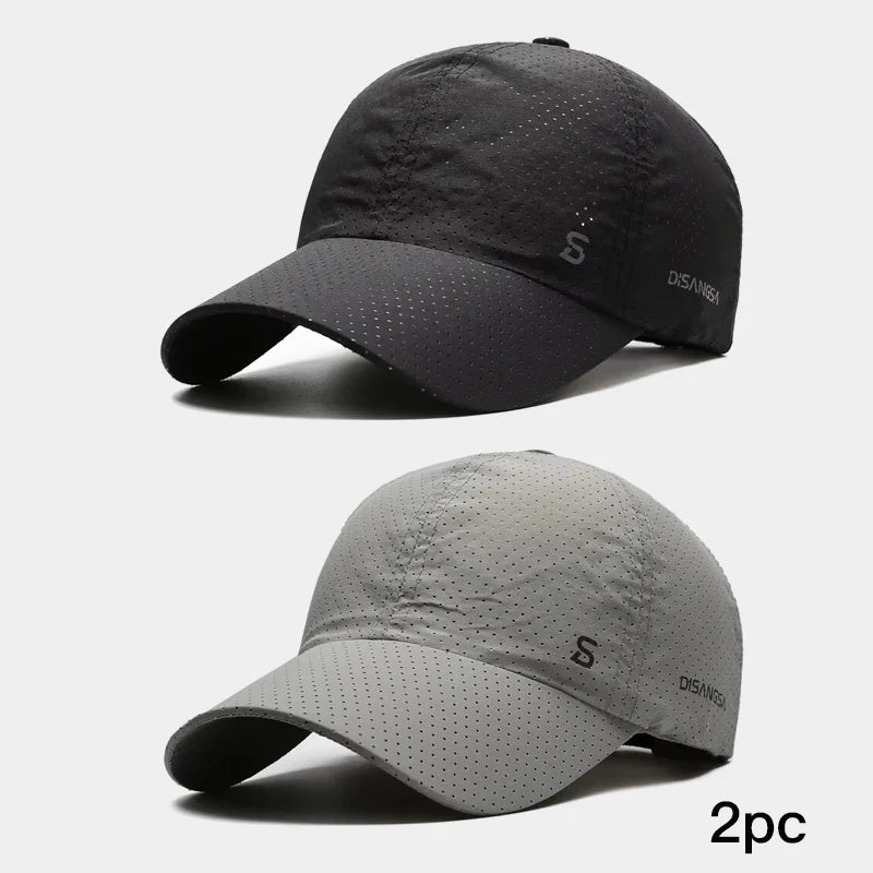 Quick-Dry Fishing Cap – Lightweight Breathable Baseball Hat Black Grey Adjustable Nova Fishing & Outdoors