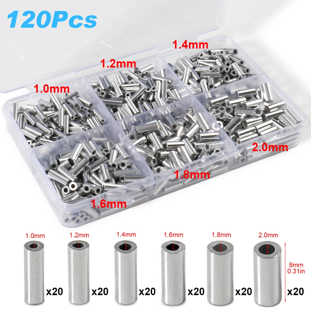 Nova Aluminum Crimp Sleeves – Oval & Round Leader Crimps for Wire Rigs (120pc Box) 1.0 2.0 Round 120Pcs Nova Fishing & Outdoors