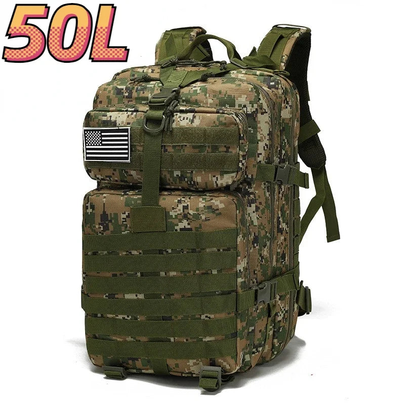 Nova Military Tactical Backpack Large Molle Outdoor Rucksack Waterproof Camping Hiking Fishing Bag Camouflagegreen(50L) Nova Fishing & Outdoors