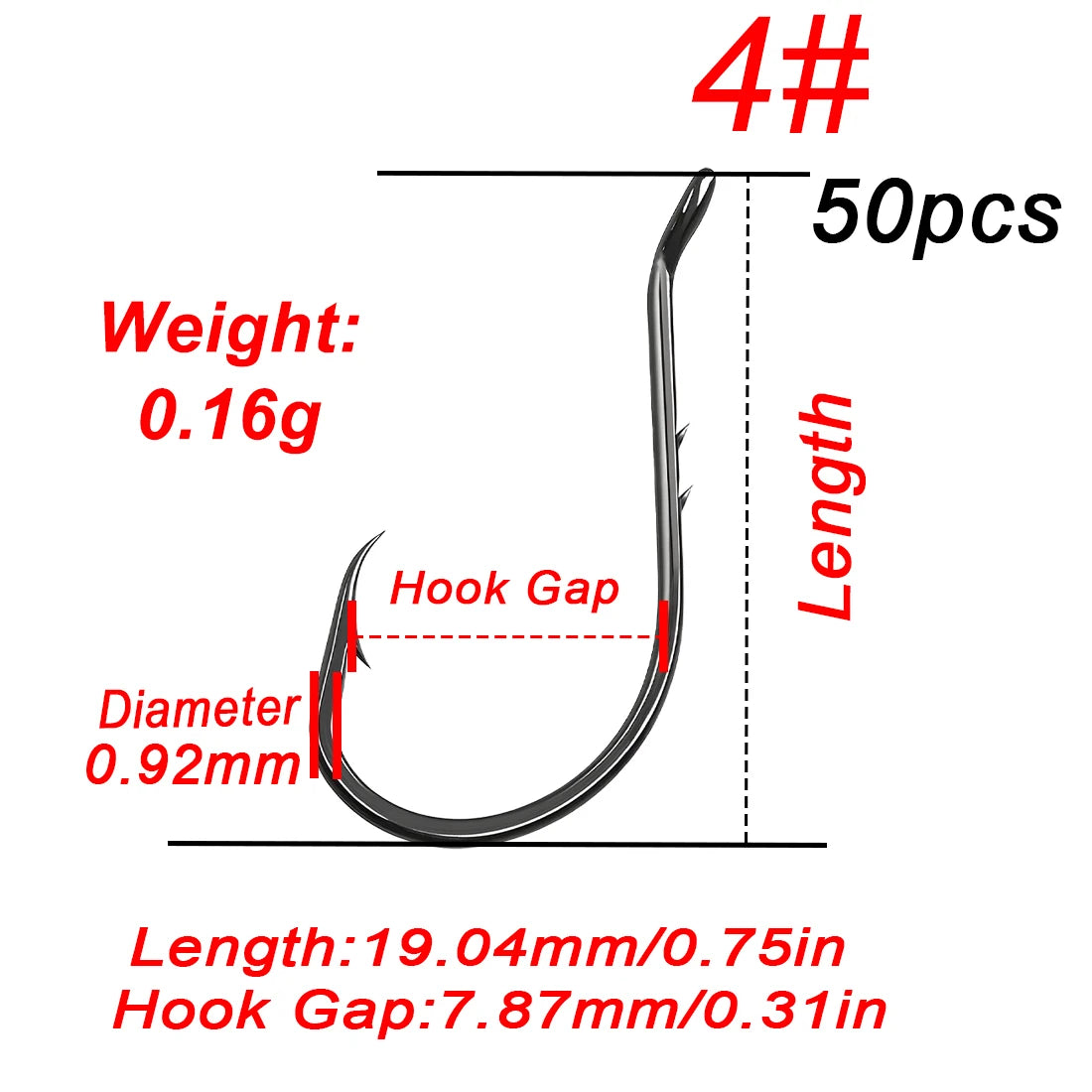 Nova Octopus Baitholder Hooks – 2X Sharp Barbed Beak Hooks, Closed Eye Saltwater (50pc) Size 4 50PCS Nova Fishing & Outdoors