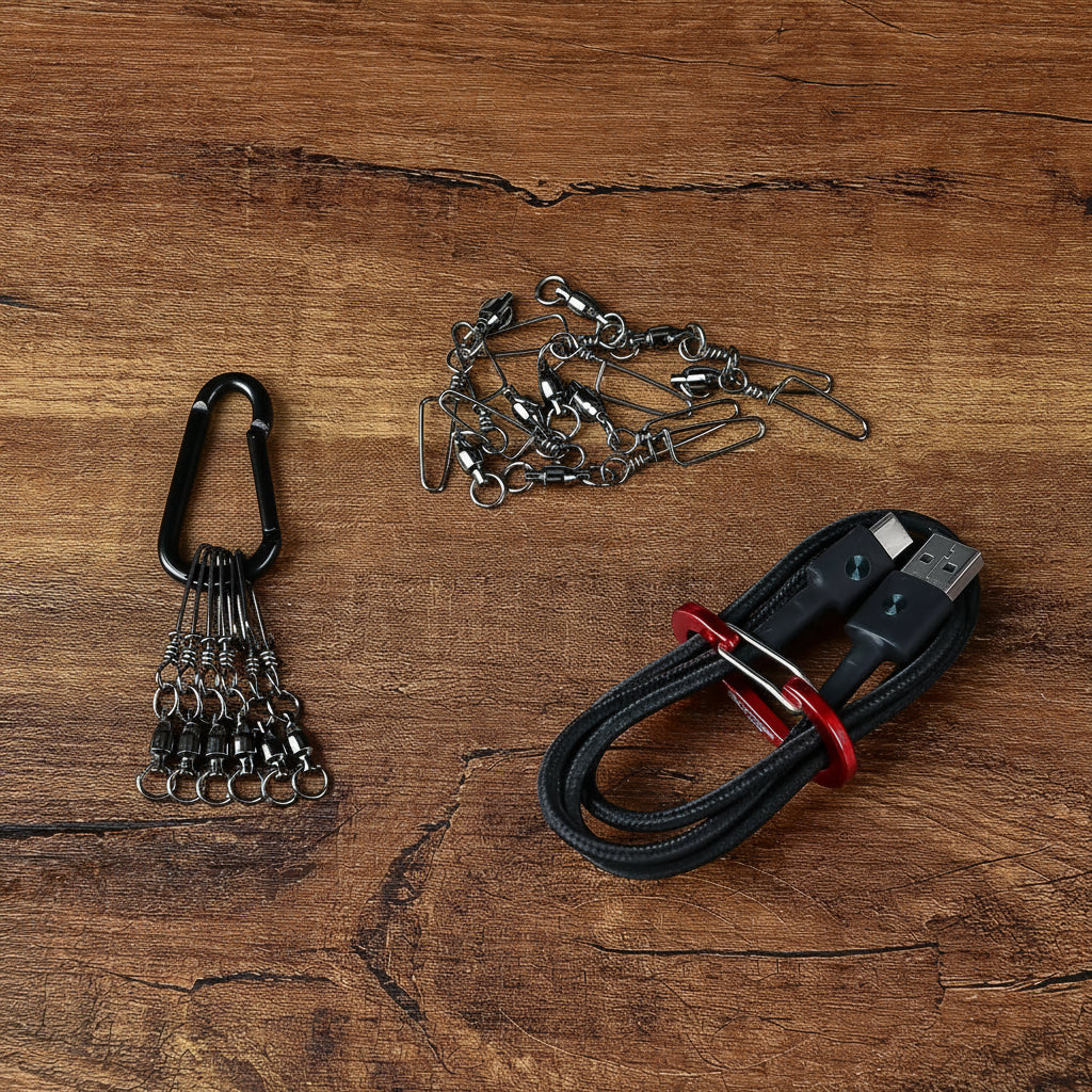 6-Piece Aluminum Carabiner Snap Clips – Secure Gear Connectors Nova Fishing & Outdoors