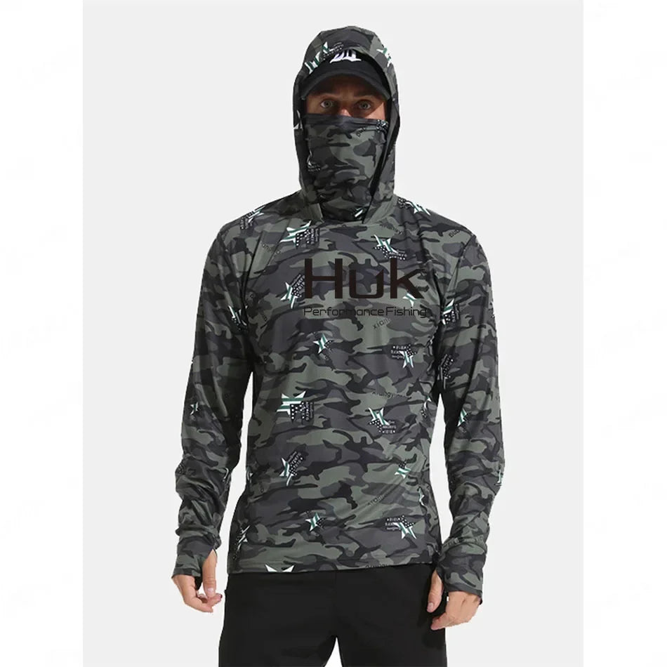 Nova Men's Performance Fishing Shirt - Animated Print Anti-UV Sunscreen Hoodie - Lightweight Quick-Dry Outdoor Apparel 11 Nova Fishing & Outdoors