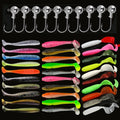 Nova Soft Fishing Lure Kit, Silicone Bait Worms with Crank Jig Head Hooks, Realistic Artificial Lures for Freshwater & Saltwater Fishing 441-30 lure 10 hook Nova Fishing & Outdoors