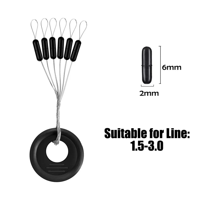 Black Rubber Space Beans – 60pc Oval Bobber Stoppers for Float Fishing - 60Pc Oval Three Sizes Groups M Nova Fishing & Outdoors