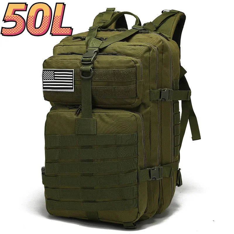Nova Military Tactical Backpack Large Molle Outdoor Rucksack Waterproof Camping Hiking Fishing Bag Green (50L) Nova Fishing & Outdoors