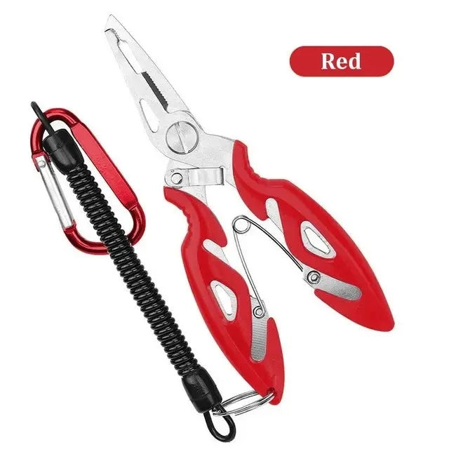 Nova Multifunctional Fishing Pliers Aluminum Alloy Braid Line Cutter Hook Remover Tool with Lanyard red 1 Nova Fishing & Outdoors