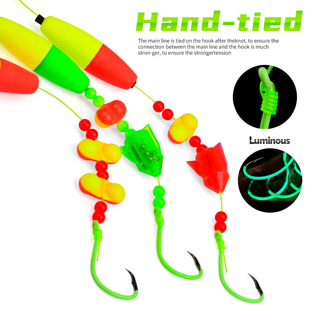 Nova Catfish Float Rigs – Pre-Tied Rattle Rigs with 6/0-10/0 Circle Hooks (5-Pack)