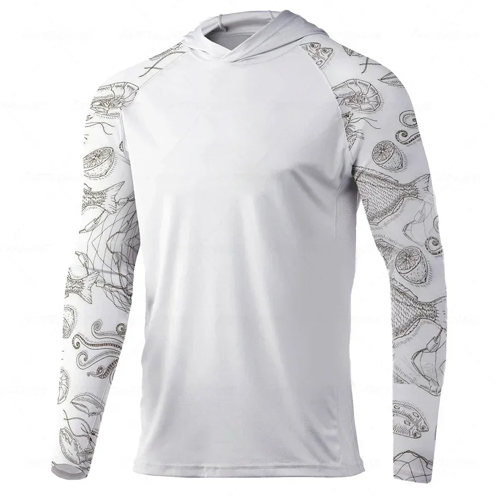UPF 50+ UV Protection Long Sleeve Hooded Fishing Shirt TM691 Nova Fishing & Outdoors