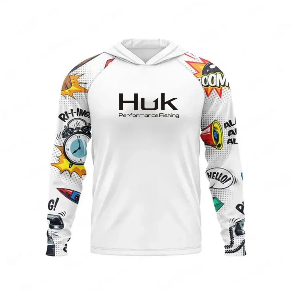 Nova Men's Performance Fishing Shirt - Animated Print Anti-UV Sunscreen Hoodie - Lightweight Quick-Dry Outdoor Apparel 17 Nova Fishing & Outdoors