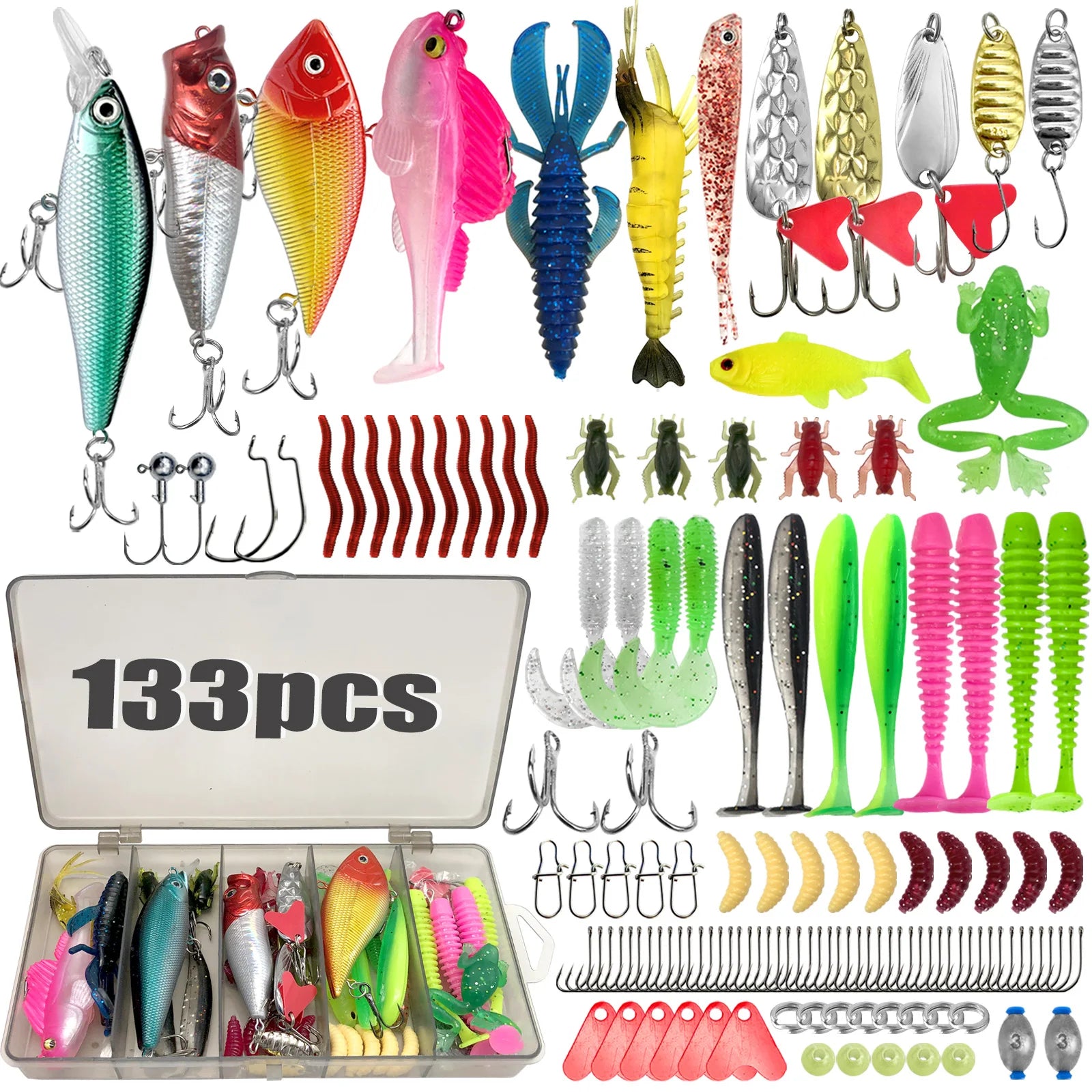 Multi-Piece Professional Fishing Lure Kit and Layered Tackle Box SMT-133B Nova Fishing & Outdoors