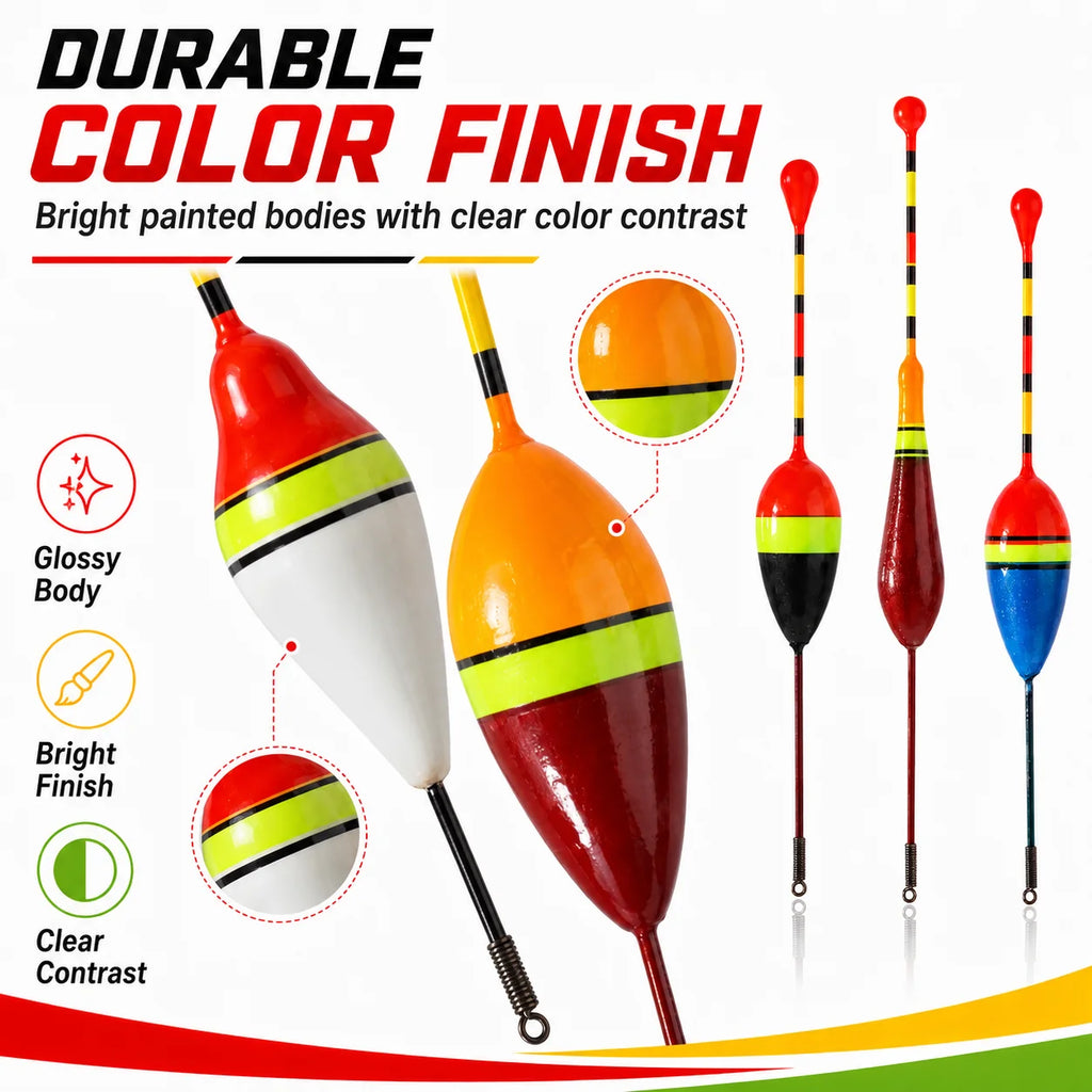 Assorted Fishing Floats Bobbers High Visibility Spring Bottom Bite Indicators for Freshwater Pond Lake River Fishing Tackle Kits Nova Fishing & Outdoors