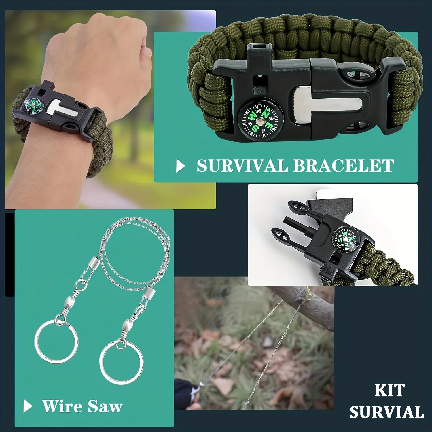 Nova 20-in-1 Ultimate Survival Gear Kit Emergency Equipment & Tactical Tools for Camping Hiking
