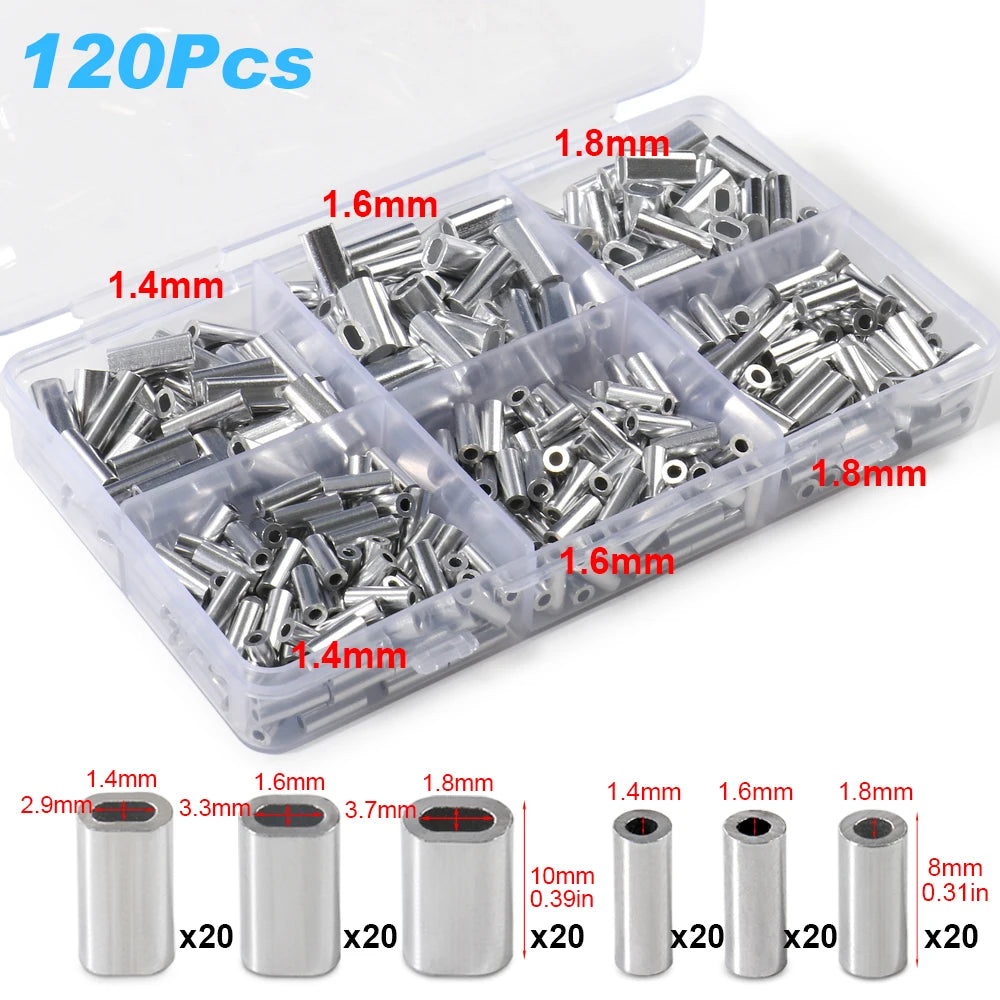 Nova Aluminum Crimp Sleeves – Oval & Round Leader Crimps for Wire Rigs (120pc Box) 1.468 R O 120Pcs Nova Fishing & Outdoors