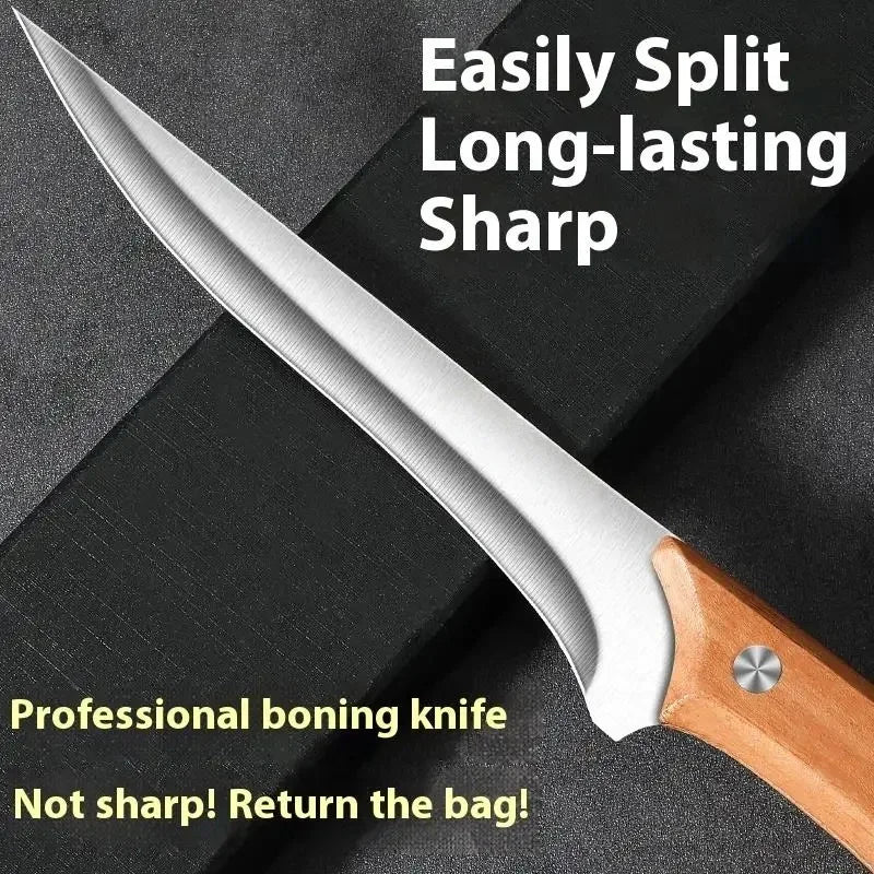 Fish Fillet Knife with Stainless Steel Blade & Wooden Handle Nova Fishing & Outdoors