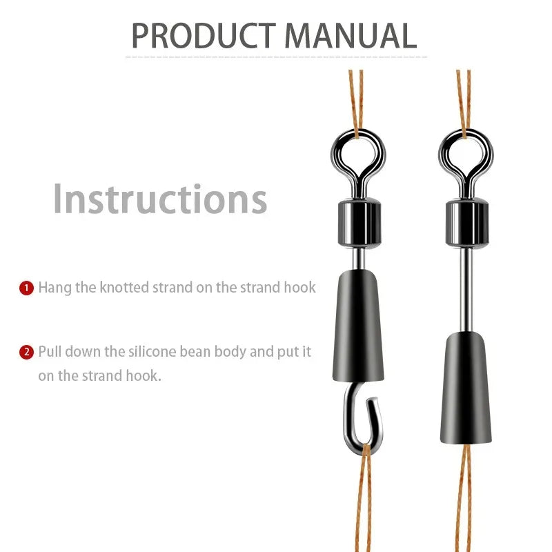 Ball Bearing Swivels – 30/50pc Solid Ring Connectors for Fishing Line