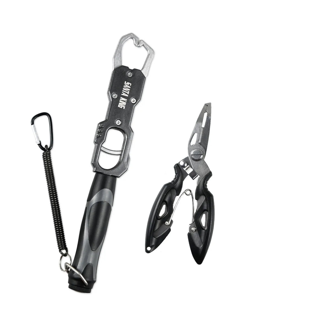 Professional 2-Piece Fishing Plier and Lip Gripper Tool Set Black Kit Nova Fishing & Outdoors