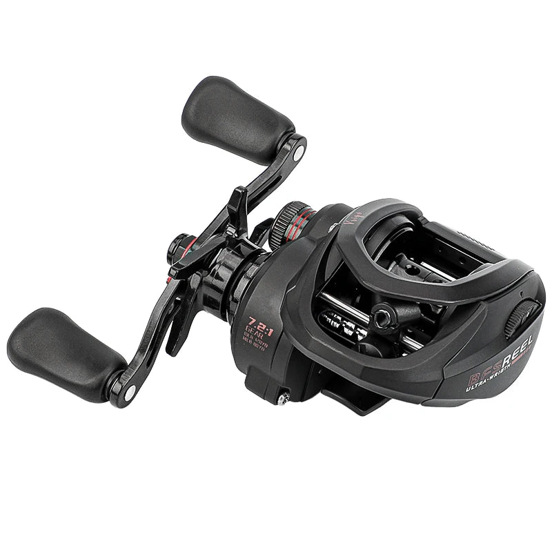 Ultralight Baitcasting Reel – 160g, 7.2:1 Gear Ratio, 6+1 Bearings black Nova Fishing & Outdoors