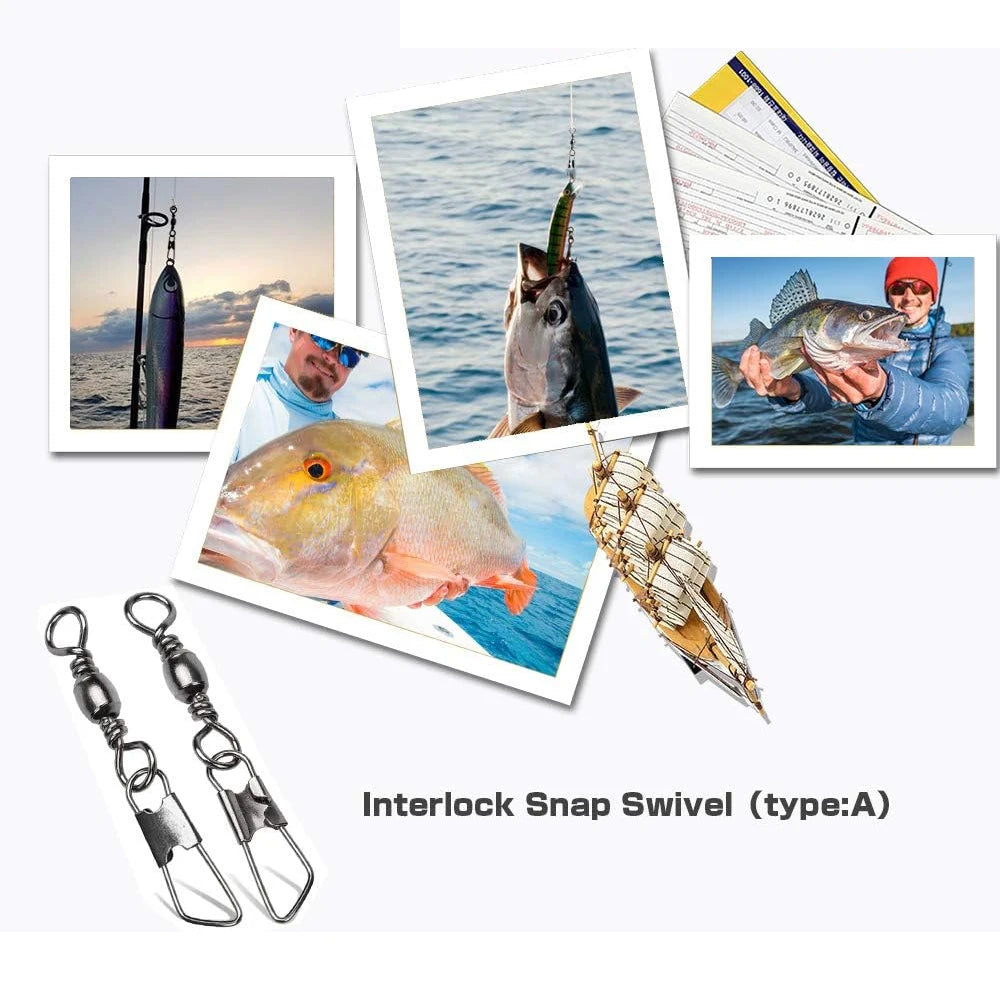 Snap Swivel Connectors – 50-Piece Stainless Steel Saltwater Fishing Terminal Tackle Nova Fishing & Outdoors