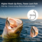 Nova EWG Worm Hooks – Bulk 100-Pack Wide Gap Offset Hooks for Texas Rig Bass