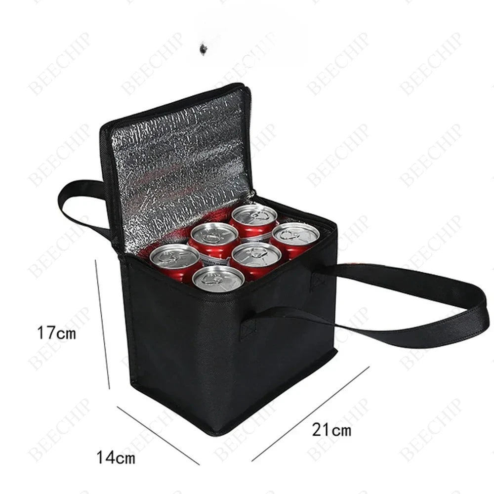 Collapsible Insulated Lunch Cooler Bag – Portable Food & Drink Carrier Small Black Nova Fishing & Outdoors