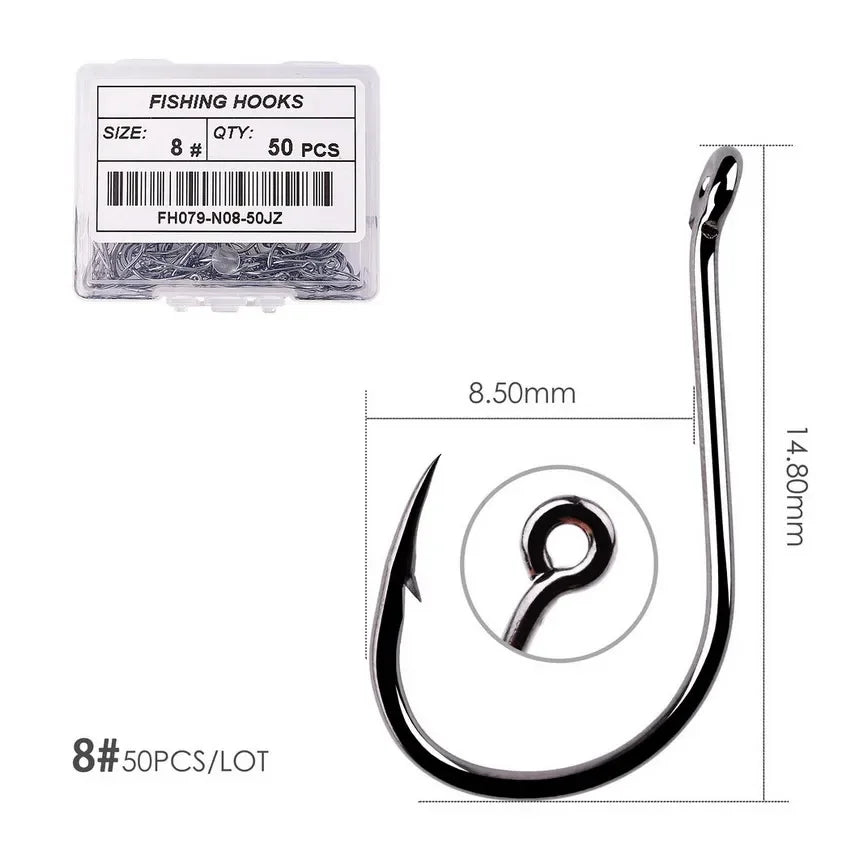 Nova Offset Circle Hooks – Sizes #1 to 5/0, Live Bait Fishing Hooks (20/50 Pack) Size 8 - 50pc Nova Fishing & Outdoors