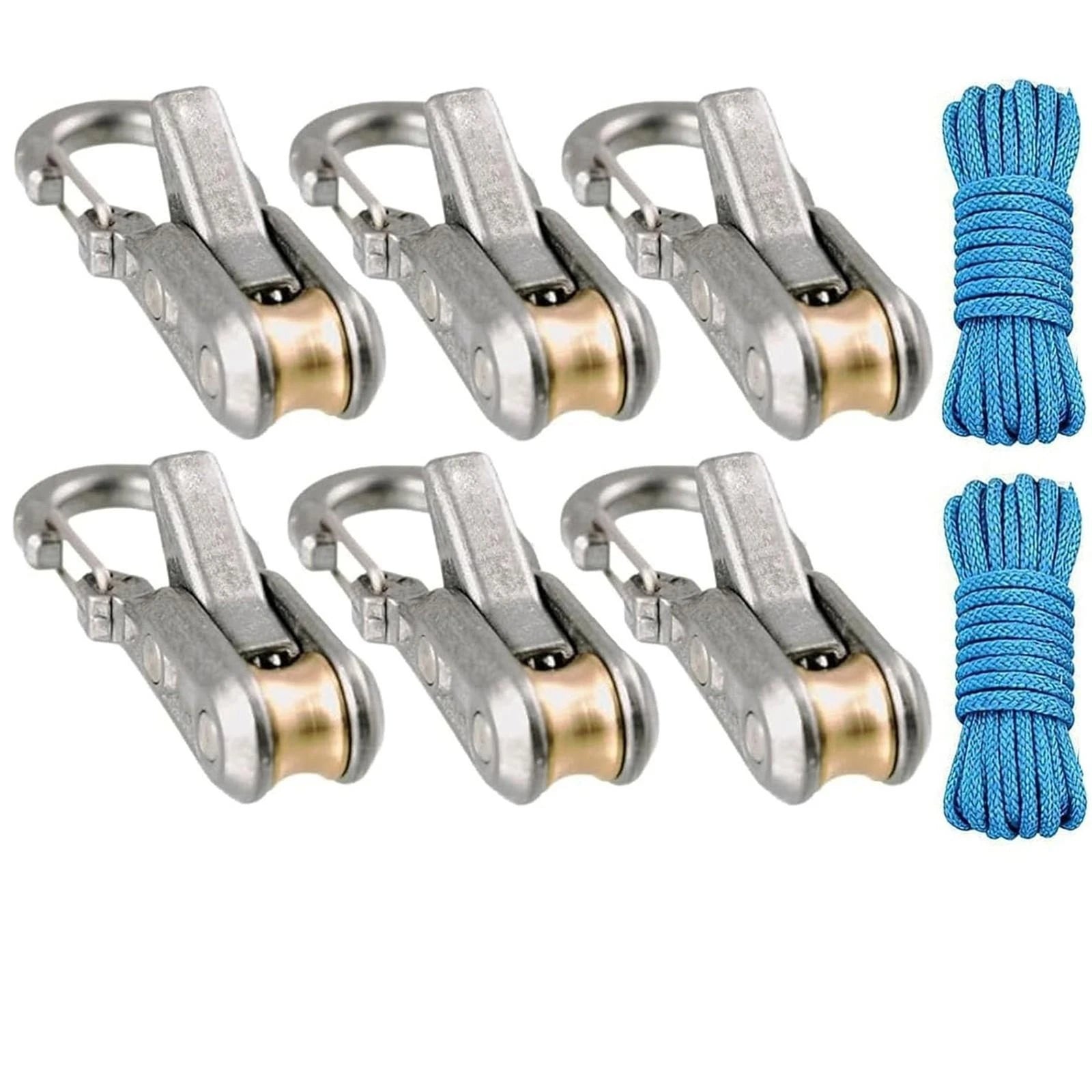 Heavy-Duty Retractable Rope Tensioner for Camping & Gear Silver 6pcs Nova Fishing & Outdoors