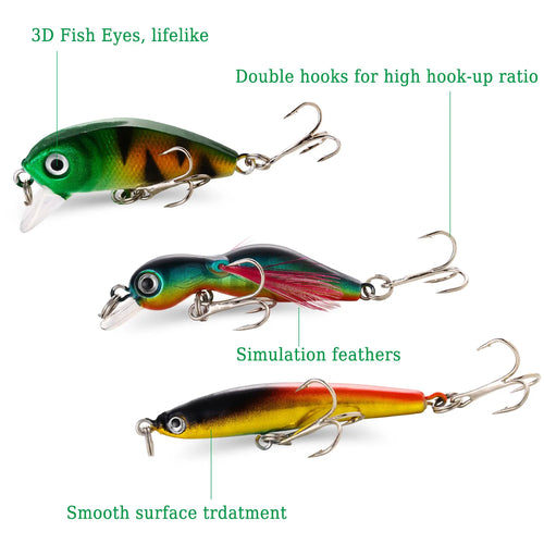 Fishing Bait Set 4PCS Wobbler Anti-corrosion Hook Bass Fishing Lure Nova Fishing & Outdoors
