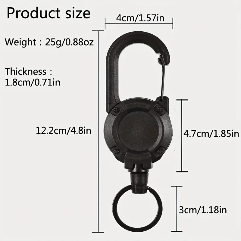 Heavy-Duty Retractable Tool Lanyard with Carabiner Clip Nova Fishing & Outdoors
