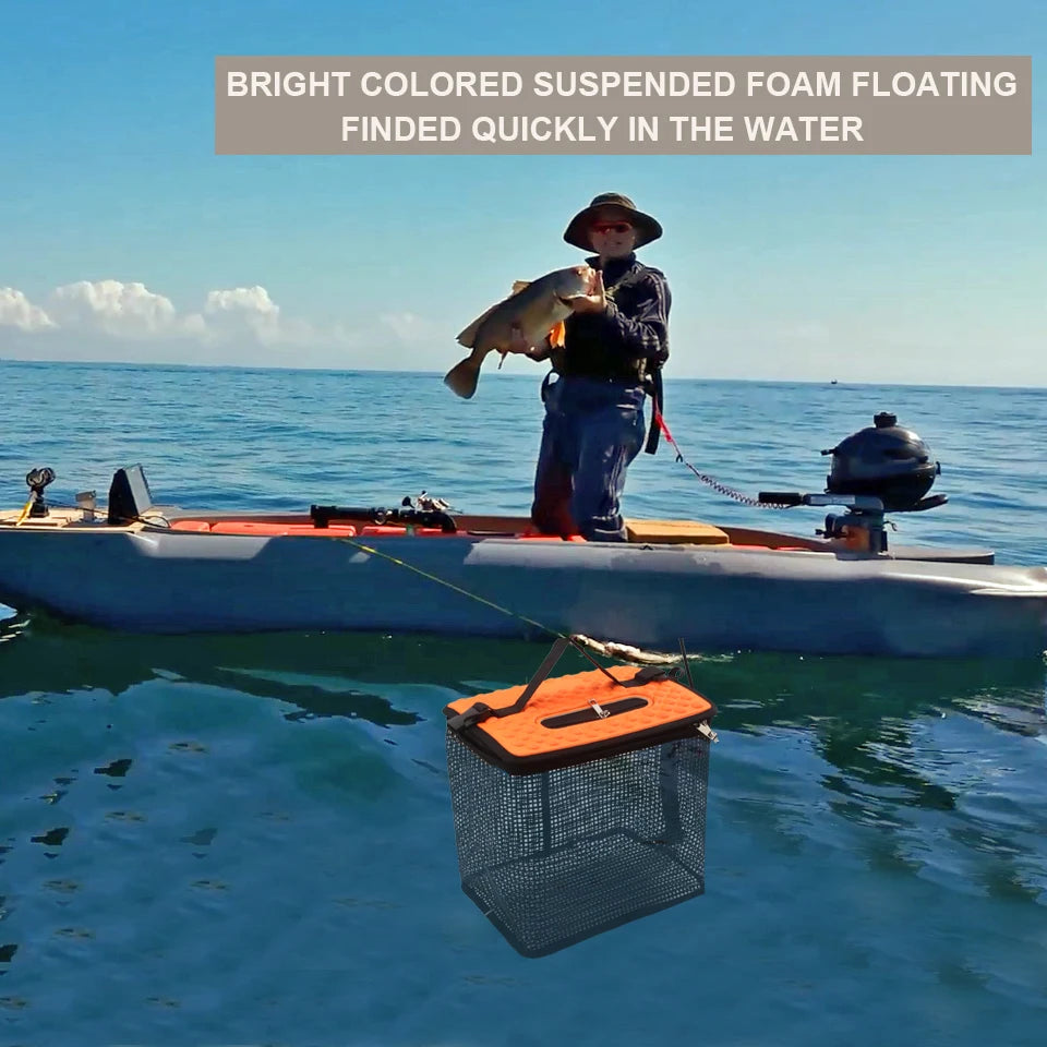 Portable Foldable Floating Mesh Fish Basket and Minnow Bucket Nova Fishing & Outdoors