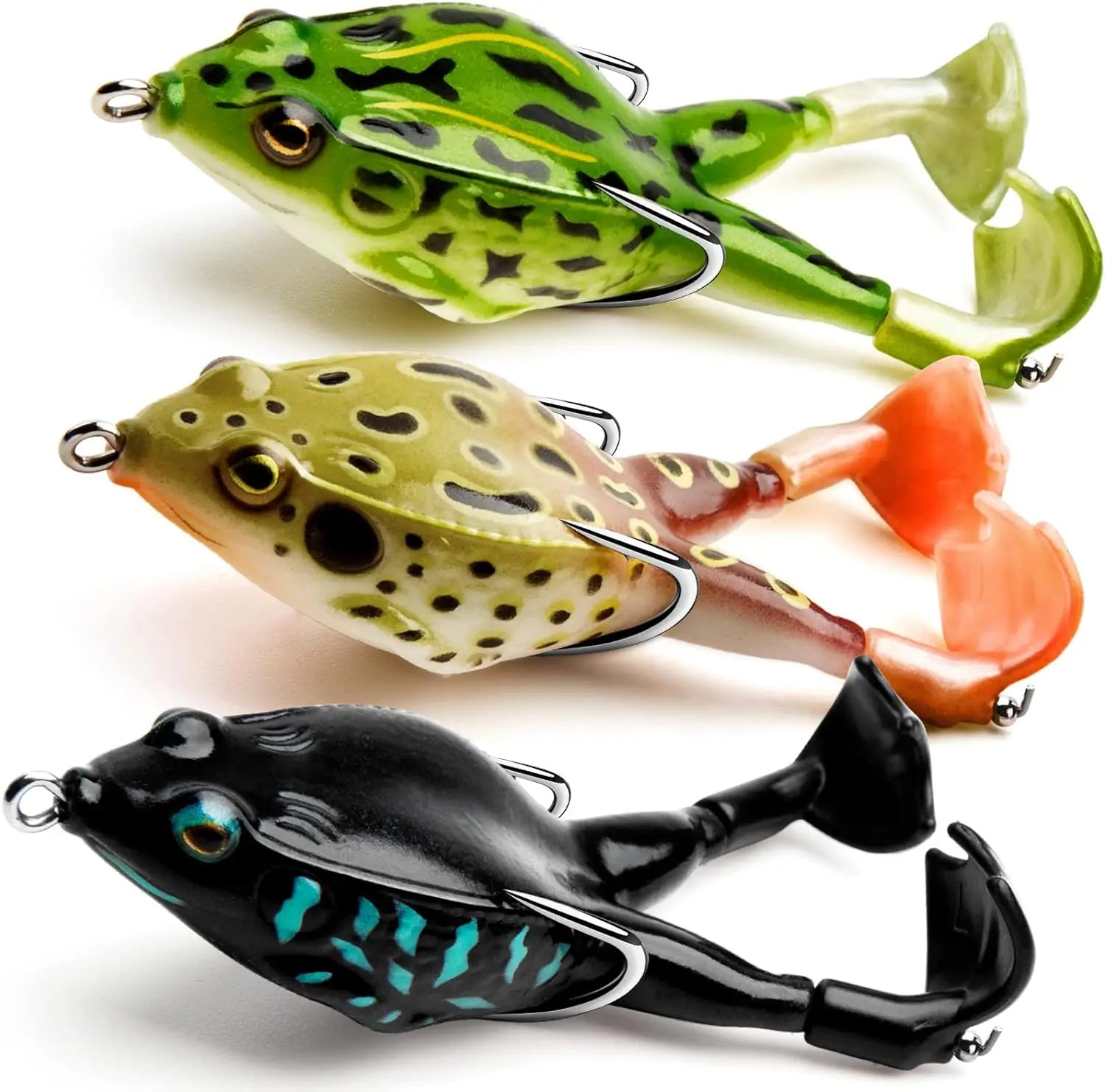 5-15 Piece Realistic Topwater Prop-Frog Lures Kit with Weedless Hooks 5-15 Pieces Nova Fishing & Outdoors