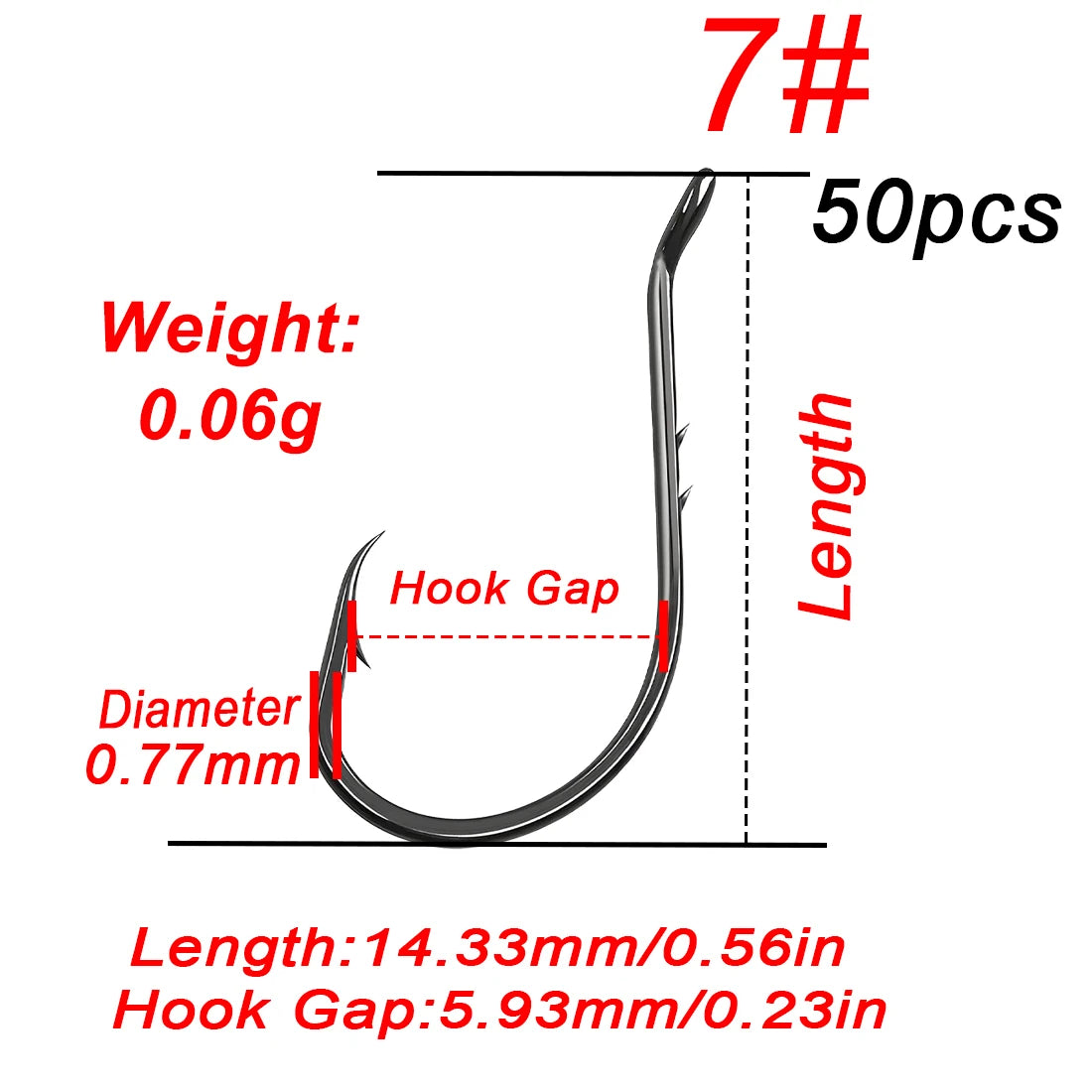 Nova Octopus Baitholder Hooks – 2X Sharp Barbed Beak Hooks, Closed Eye Saltwater (50pc) Size 7 50PCS Nova Fishing & Outdoors