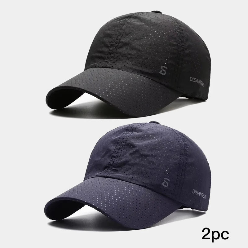 Quick-Dry Fishing Cap – Lightweight Breathable Baseball Hat Black Navy Adjustable Nova Fishing & Outdoors