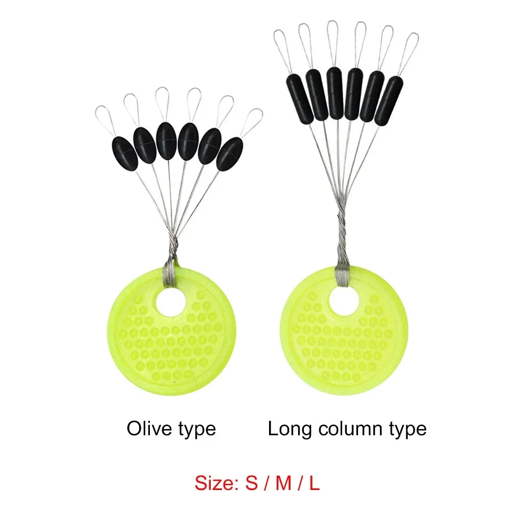 Nova Rubber Space Beans – Oval & Column Bobber Stops for Float Fishing (60pc)