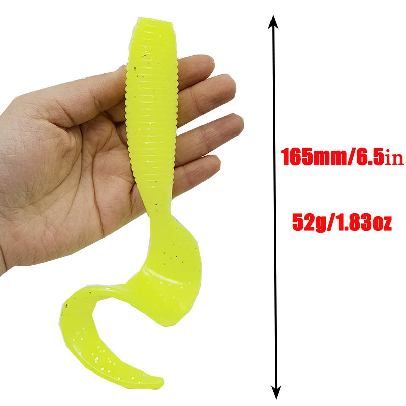 Fishing Lures 165mm/6.5in/52g Soft Artificial Bait Lures Bass Tail Fishing Gear Color D Nova Fishing & Outdoors