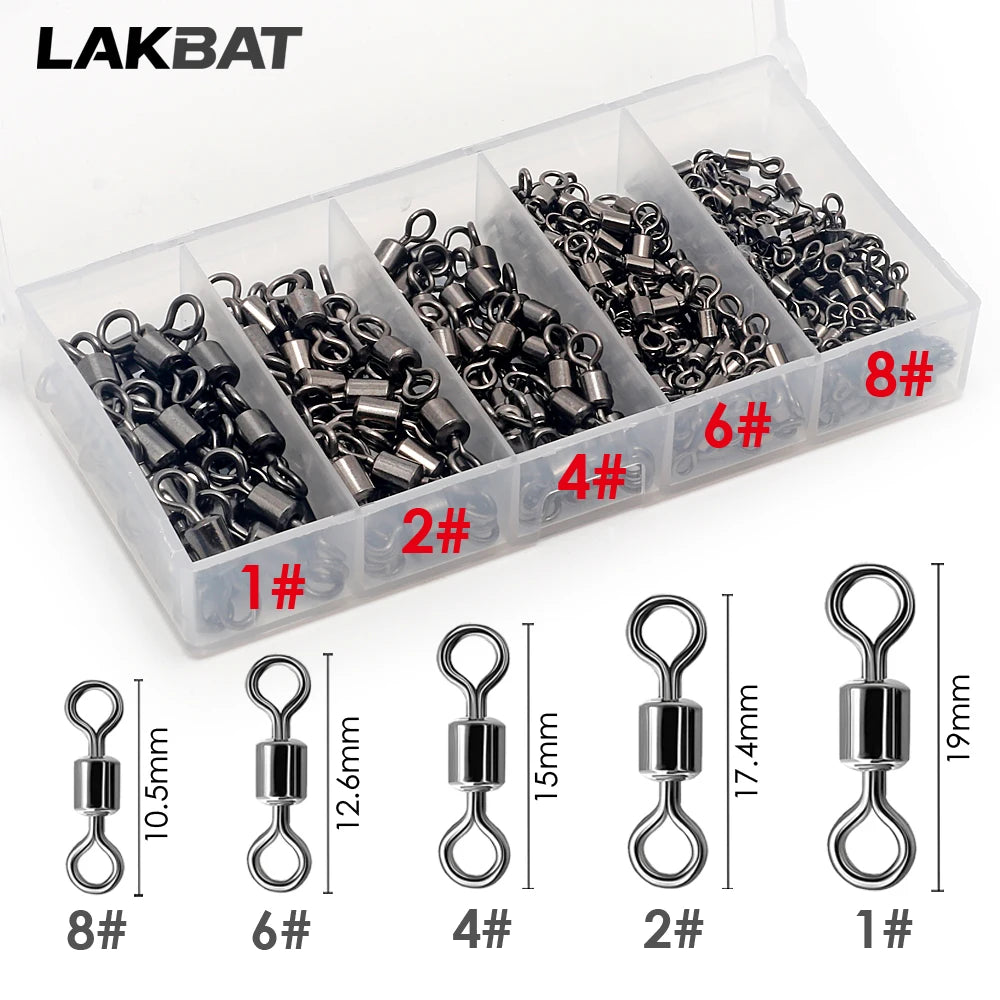 Nova Bearing Swivels – Bulk Stainless Steel Rolling Connectors, Saltwater (100pc)
