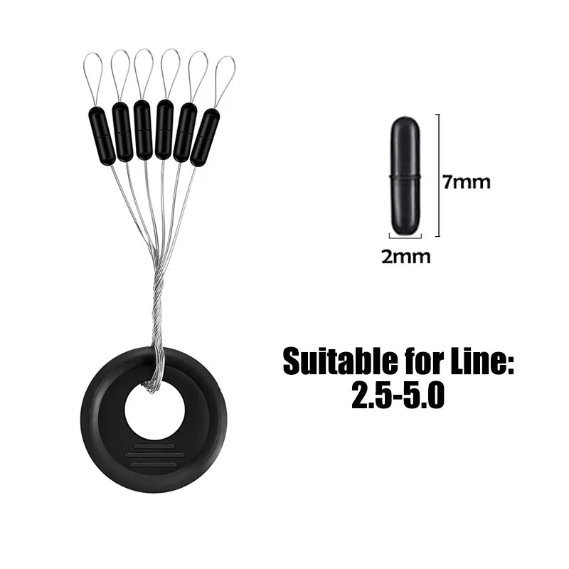 Black Rubber Space Beans – 60pc Oval Bobber Stoppers for Float Fishing - 60Pc Oval Three Sizes Groups L Nova Fishing & Outdoors