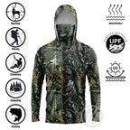 Nova Men’s Performance Fishing Hoodie UPF 50+ Quick-Dry Sun Protection Shirt with Built-In Face Mask