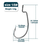 Nova EWG Worm Hooks – Wide Gap Offset Hooks for Texas Rig Bass, Sizes 1-5/0 (25-Pack)