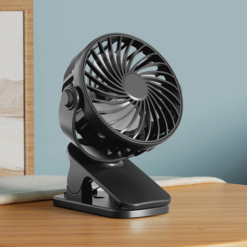Portable Clip Fan with Night Light – USB Rechargeable Black Nova Fishing & Outdoors