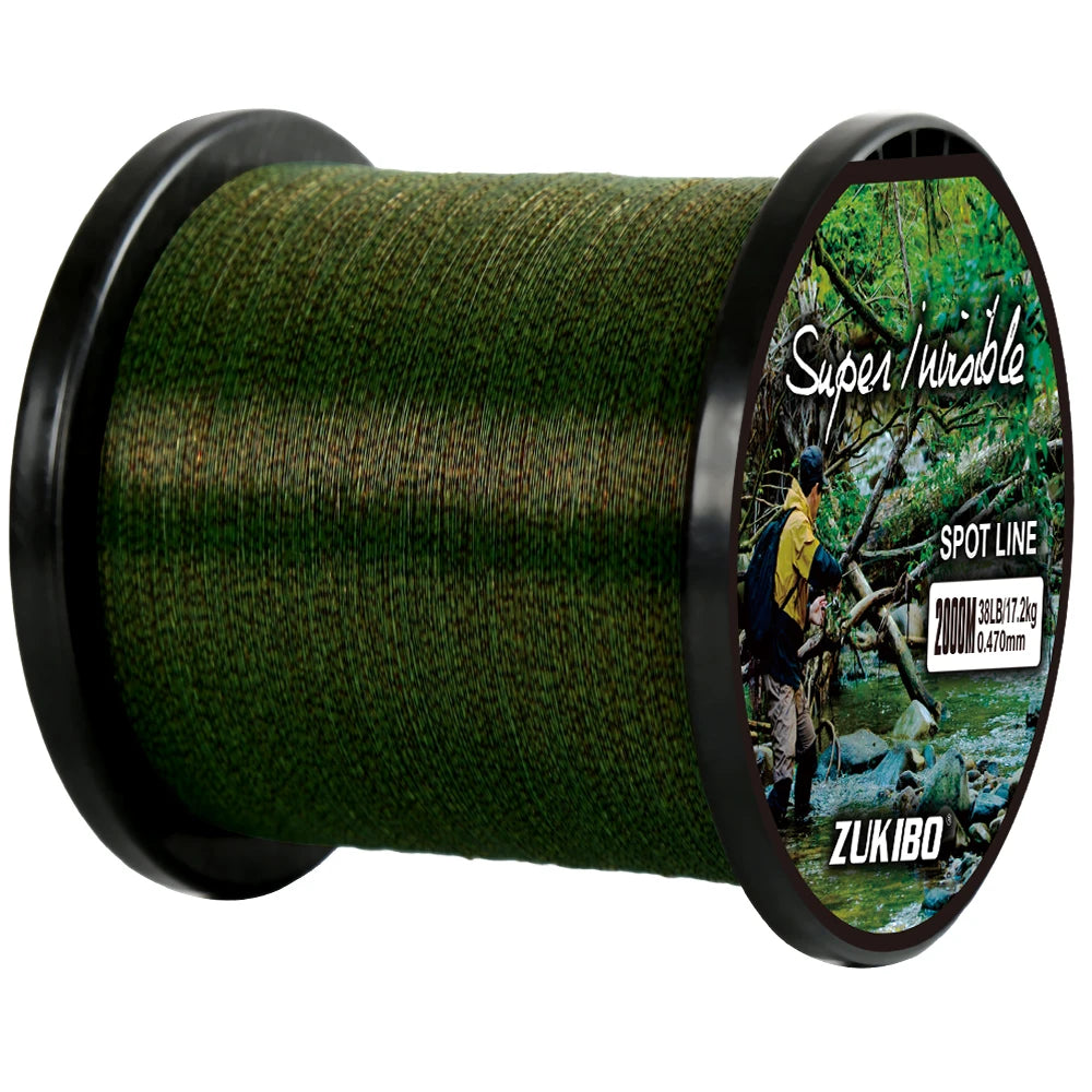 Professional Grade Invisible Spotted Line | 500m & 2000m Bulk Spools Green Nova Fishing & Outdoors