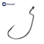 Nova Wide Gap Worm Hooks – Offset EWG Hooks for Bass & Soft Plastics, Carbon Steel (20-Pack)